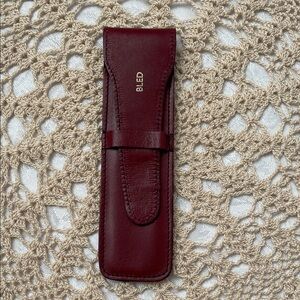 Vintage BLED Burgundy Leather Pen Case.  5.5” length & 1.5” wide.